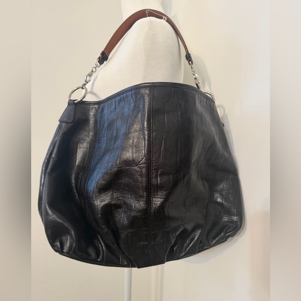 Kate Landry Black Crocodile Embossed